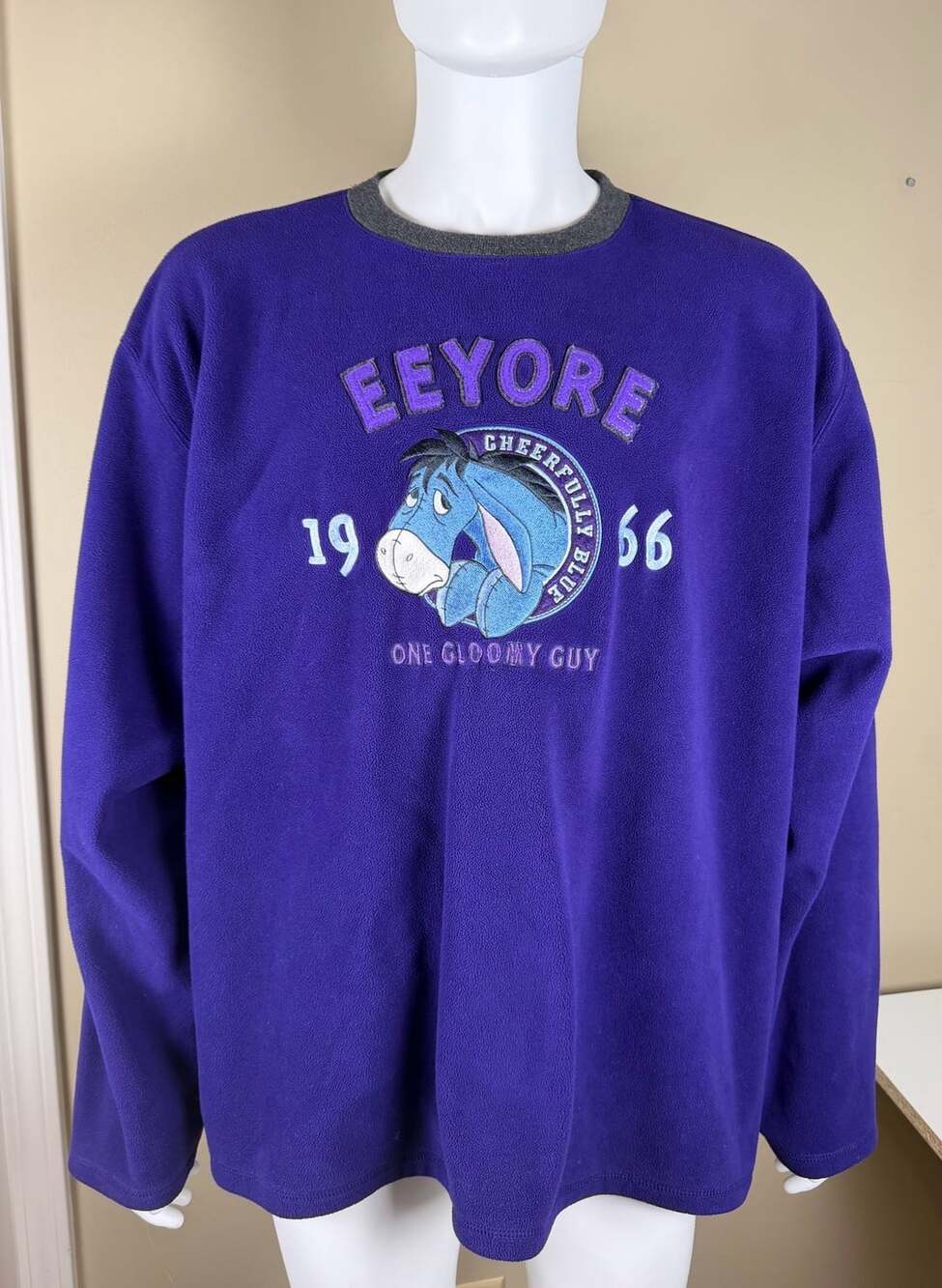 VTG 90s Disney Store Exclusive Eeyore Fleece Sweatshirt Purple XXL Pristine